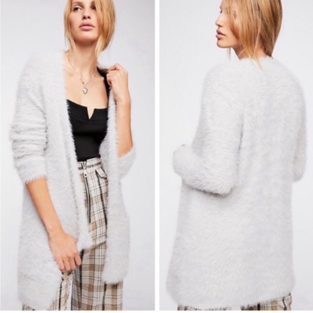 Free people faux fur cardigan.